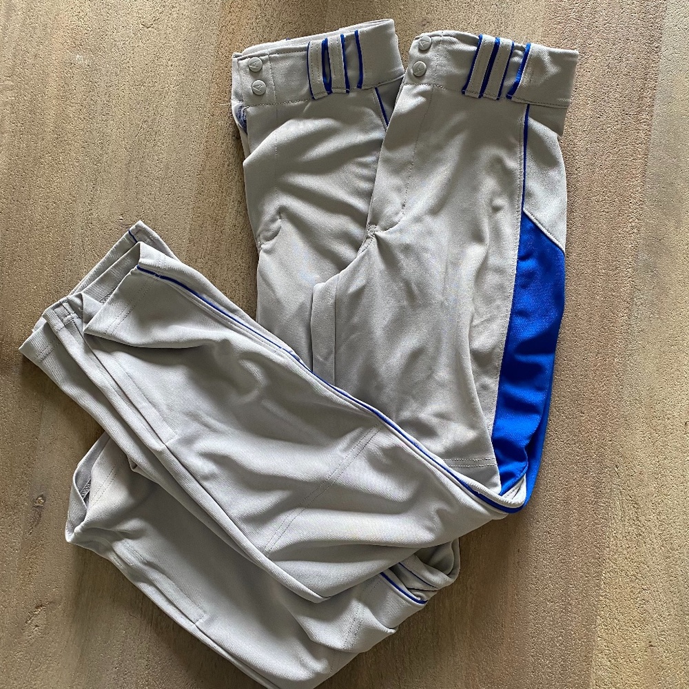 Two Gray Blue Baseball Pants Small -O8